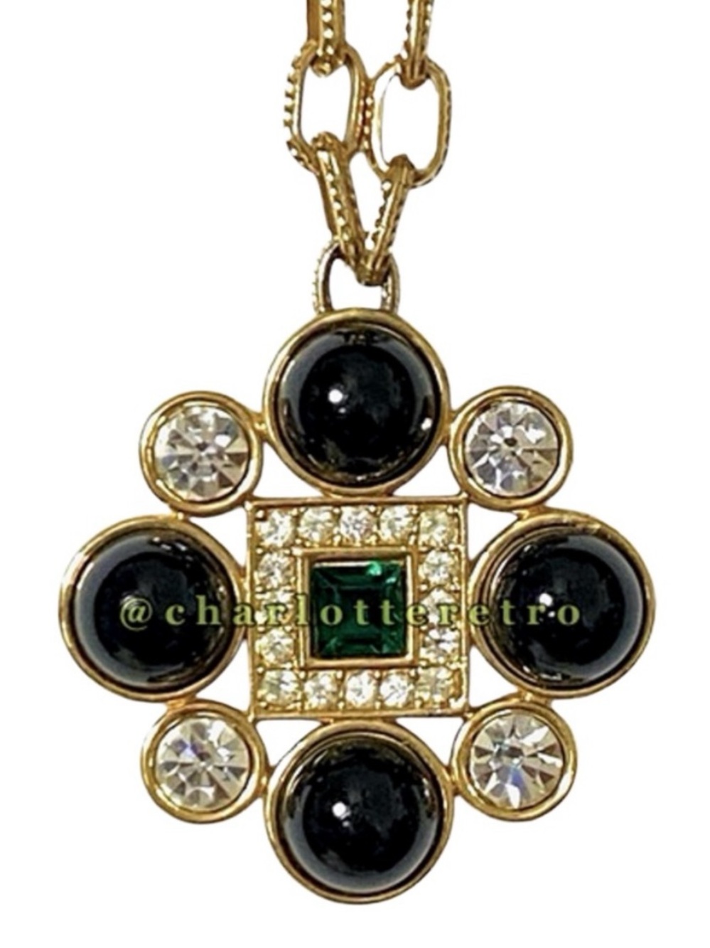 vtg MONET Runway Byzantine Cabochon Collier